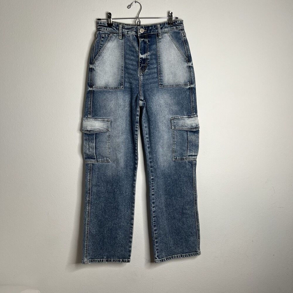 Balam Denim Wear Women  Jeans Acid Wash Wide Leg High Rise Size 9